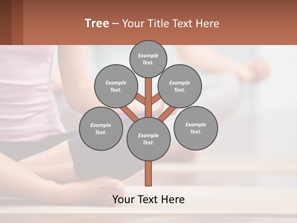 A Woman Sitting In A Yoga Position With Her Hands In The Air PowerPoint Template
