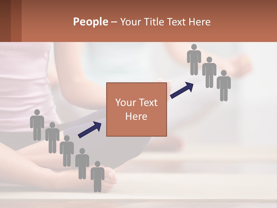 A Woman Sitting In A Yoga Position With Her Hands In The Air PowerPoint Template