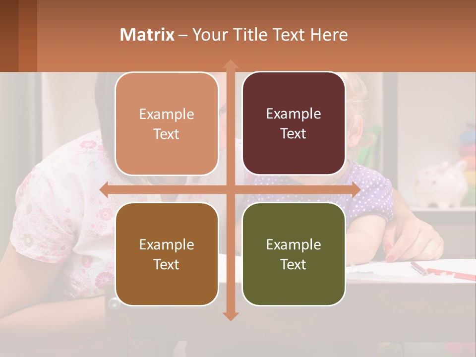 A Woman And A Child Are Sitting At A Table PowerPoint Template