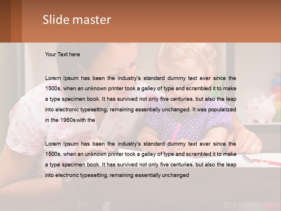 A Woman And A Child Are Sitting At A Table PowerPoint Template