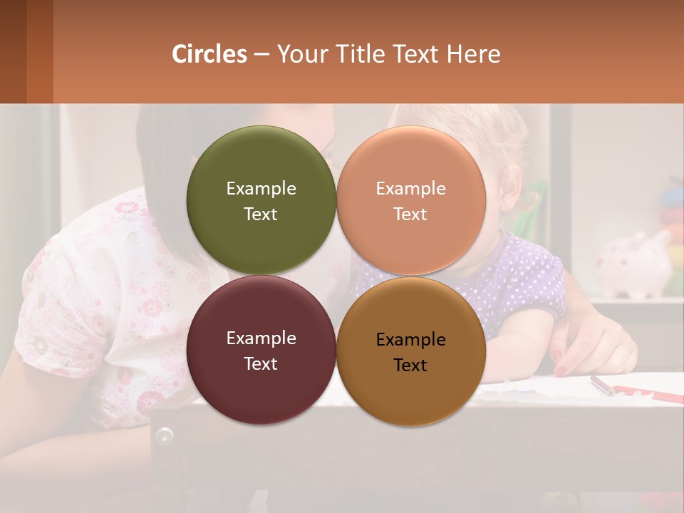 A Woman And A Child Are Sitting At A Table PowerPoint Template