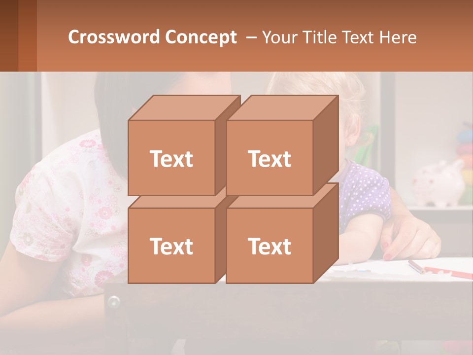 A Woman And A Child Are Sitting At A Table PowerPoint Template