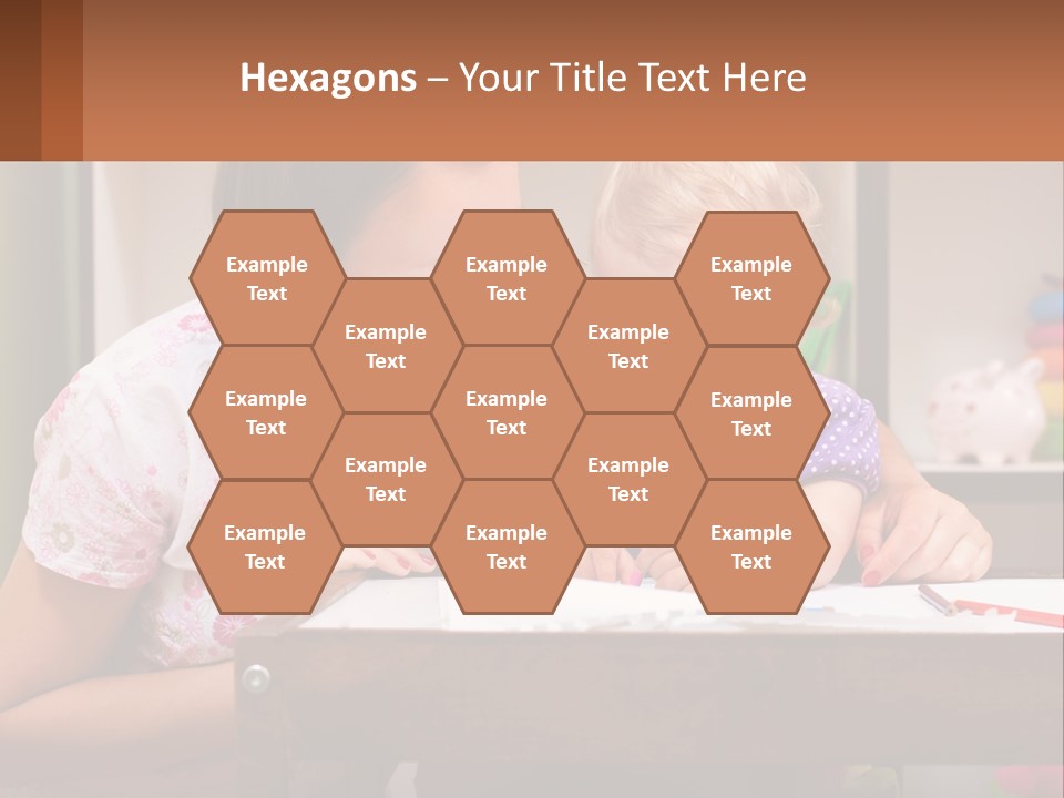 A Woman And A Child Are Sitting At A Table PowerPoint Template