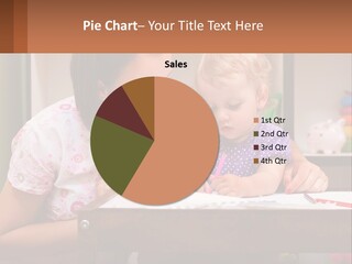 A Woman And A Child Are Sitting At A Table PowerPoint Template