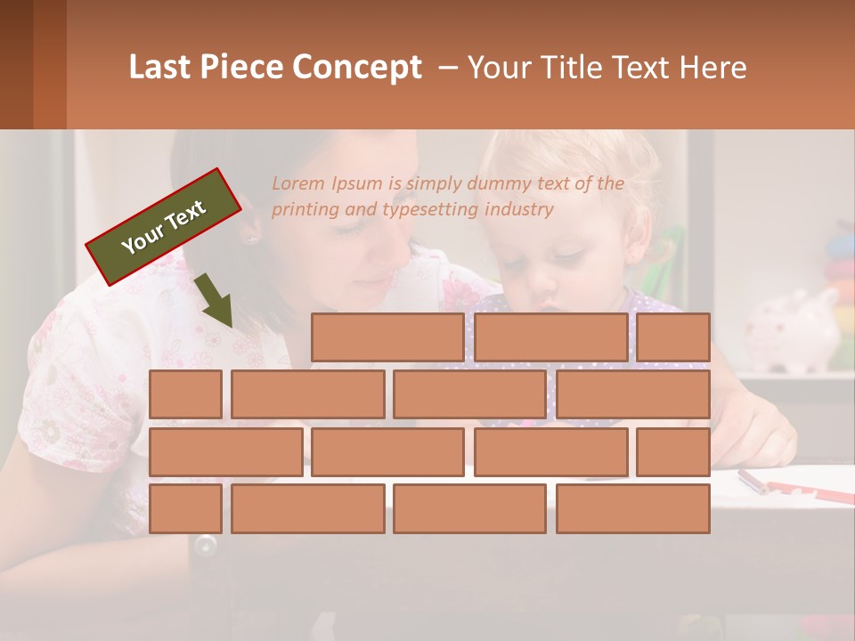 A Woman And A Child Are Sitting At A Table PowerPoint Template