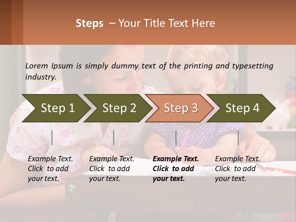 A Woman And A Child Are Sitting At A Table PowerPoint Template