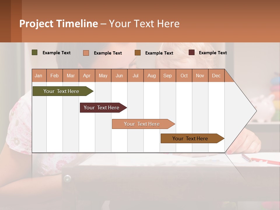 A Woman And A Child Are Sitting At A Table PowerPoint Template
