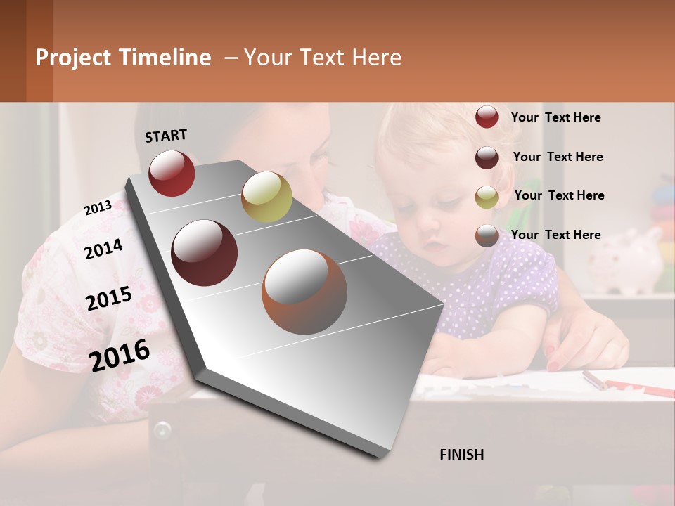 A Woman And A Child Are Sitting At A Table PowerPoint Template