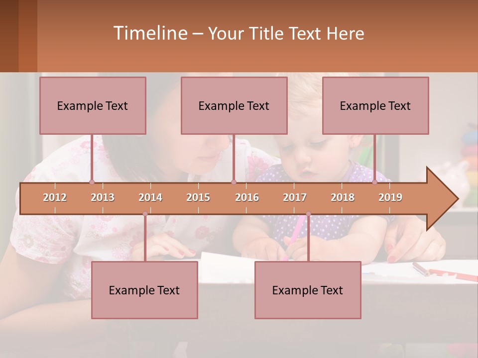 A Woman And A Child Are Sitting At A Table PowerPoint Template