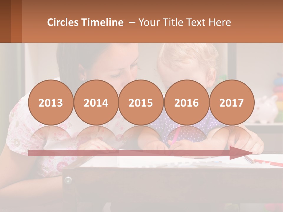 A Woman And A Child Are Sitting At A Table PowerPoint Template