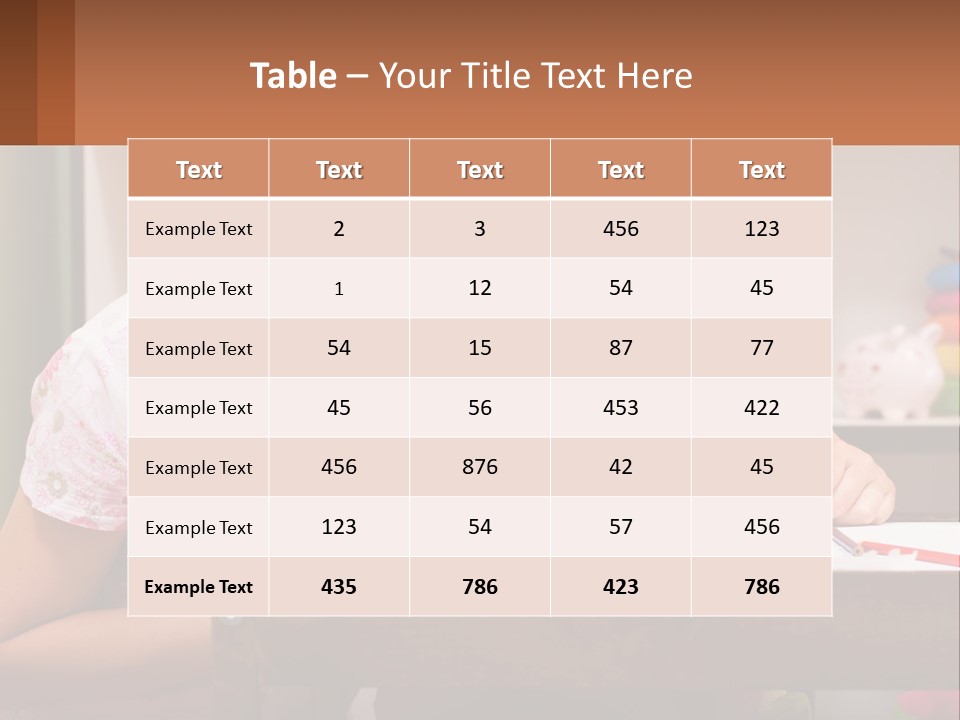 A Woman And A Child Are Sitting At A Table PowerPoint Template