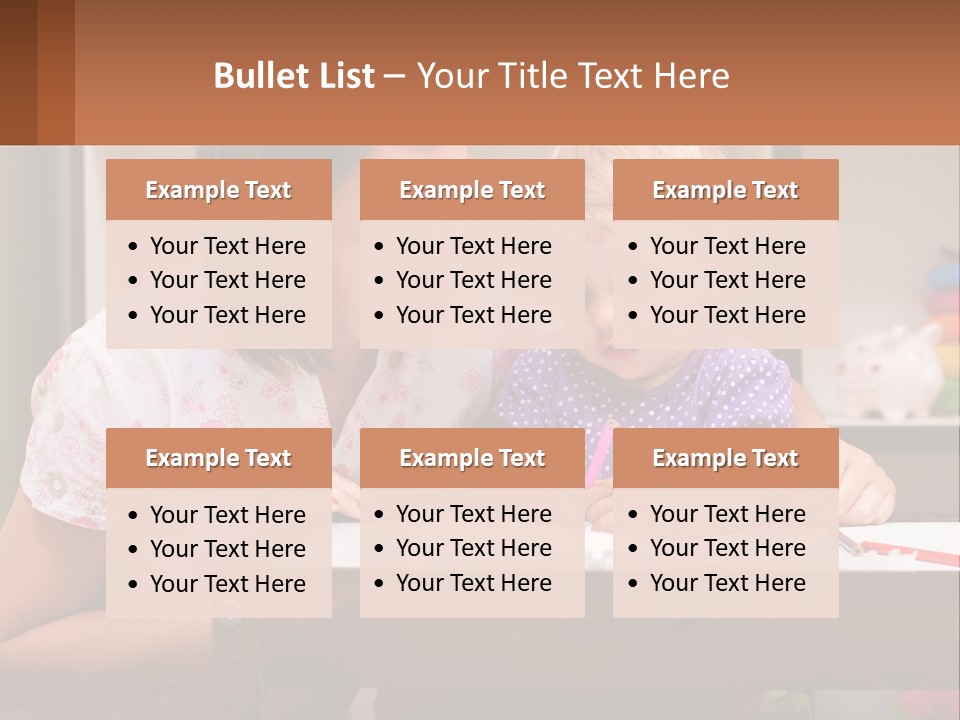 A Woman And A Child Are Sitting At A Table PowerPoint Template