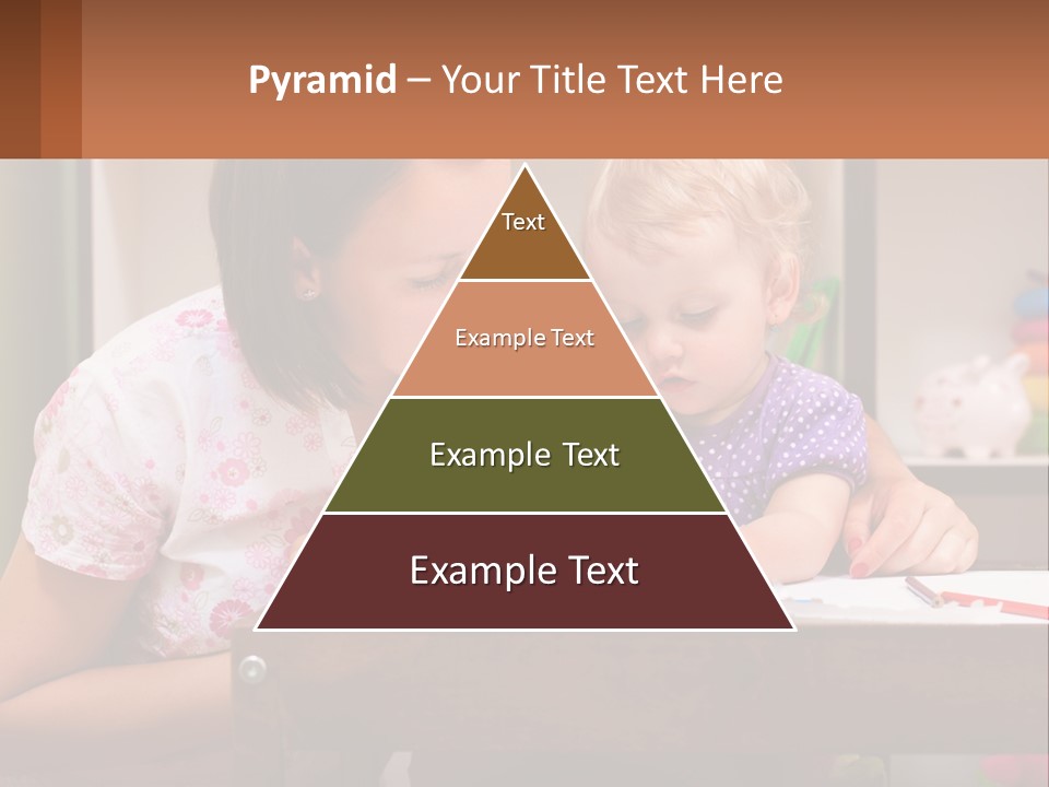A Woman And A Child Are Sitting At A Table PowerPoint Template