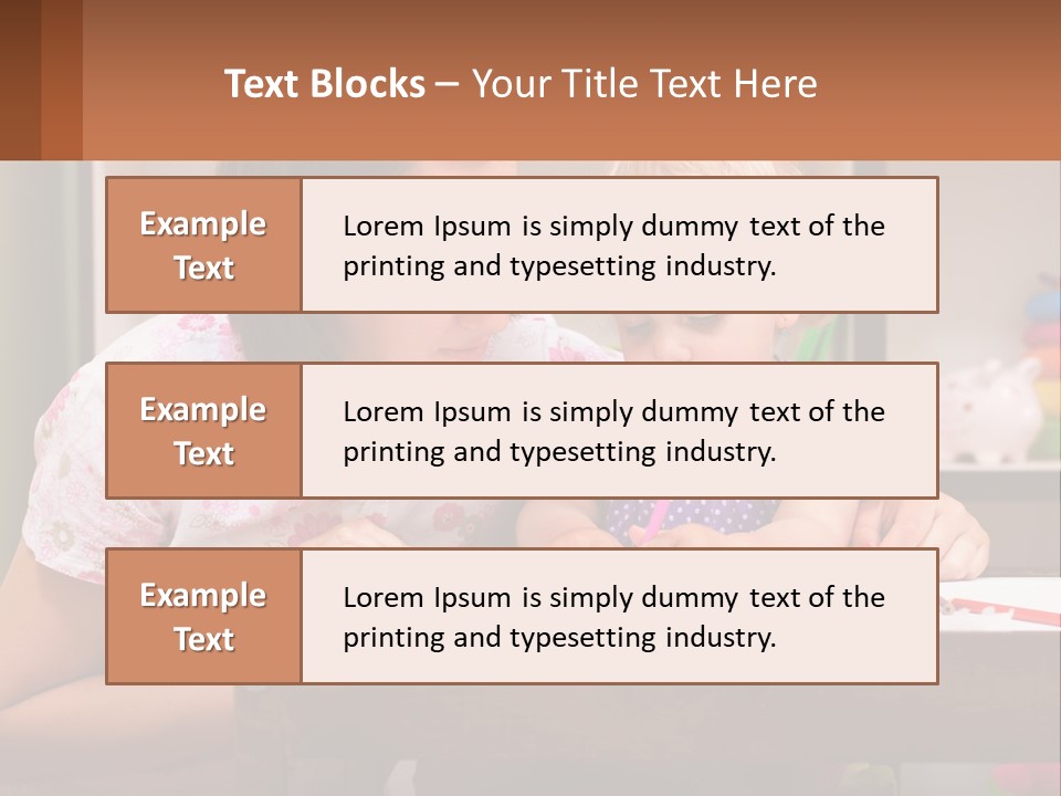 A Woman And A Child Are Sitting At A Table PowerPoint Template