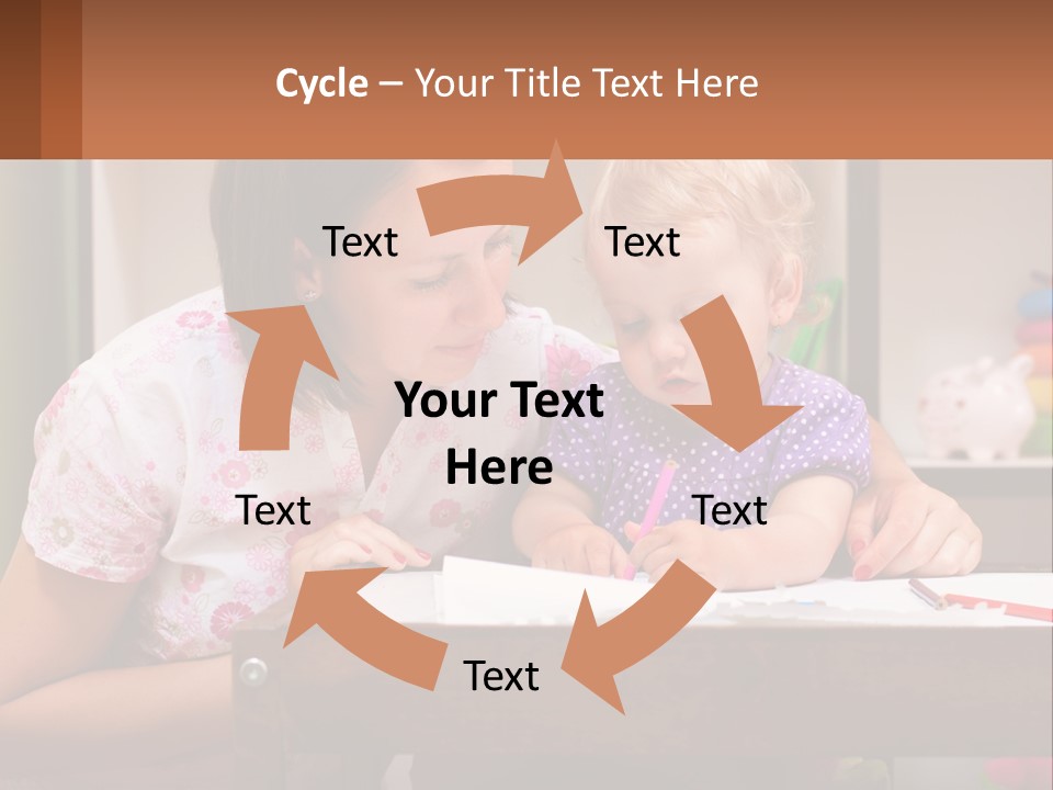 A Woman And A Child Are Sitting At A Table PowerPoint Template