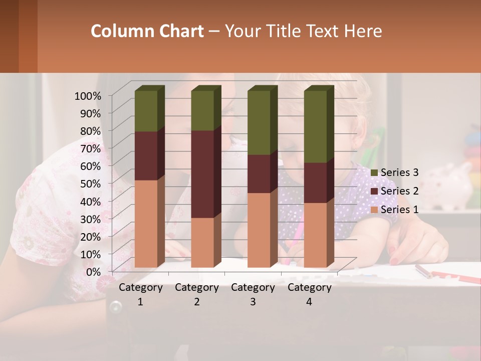 A Woman And A Child Are Sitting At A Table PowerPoint Template