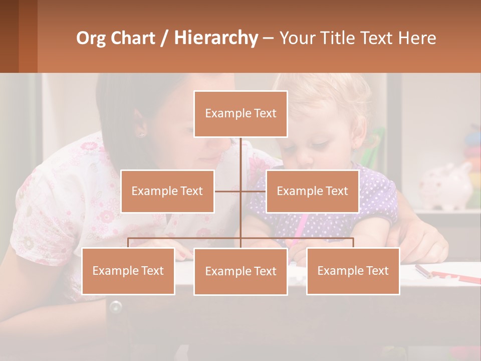 A Woman And A Child Are Sitting At A Table PowerPoint Template