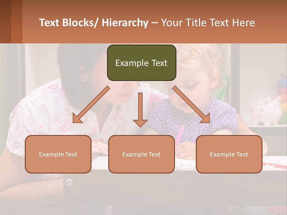 A Woman And A Child Are Sitting At A Table PowerPoint Template