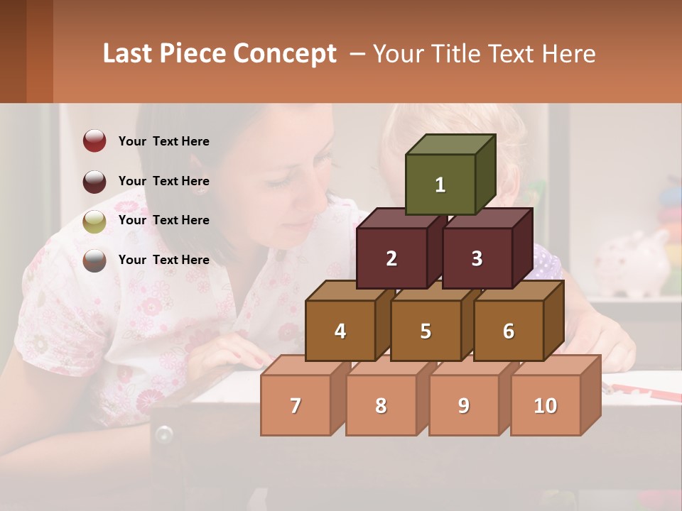A Woman And A Child Are Sitting At A Table PowerPoint Template