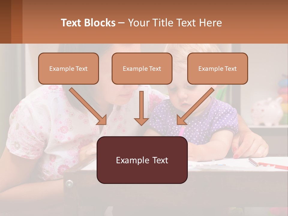 A Woman And A Child Are Sitting At A Table PowerPoint Template
