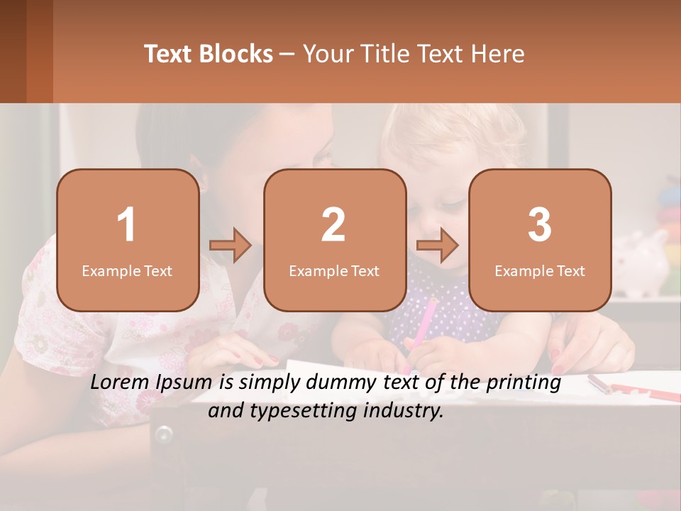 A Woman And A Child Are Sitting At A Table PowerPoint Template