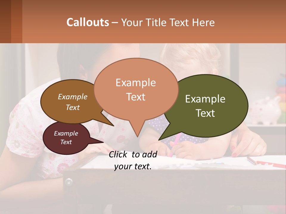 A Woman And A Child Are Sitting At A Table PowerPoint Template