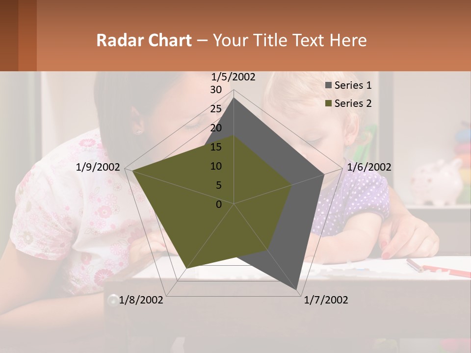 A Woman And A Child Are Sitting At A Table PowerPoint Template