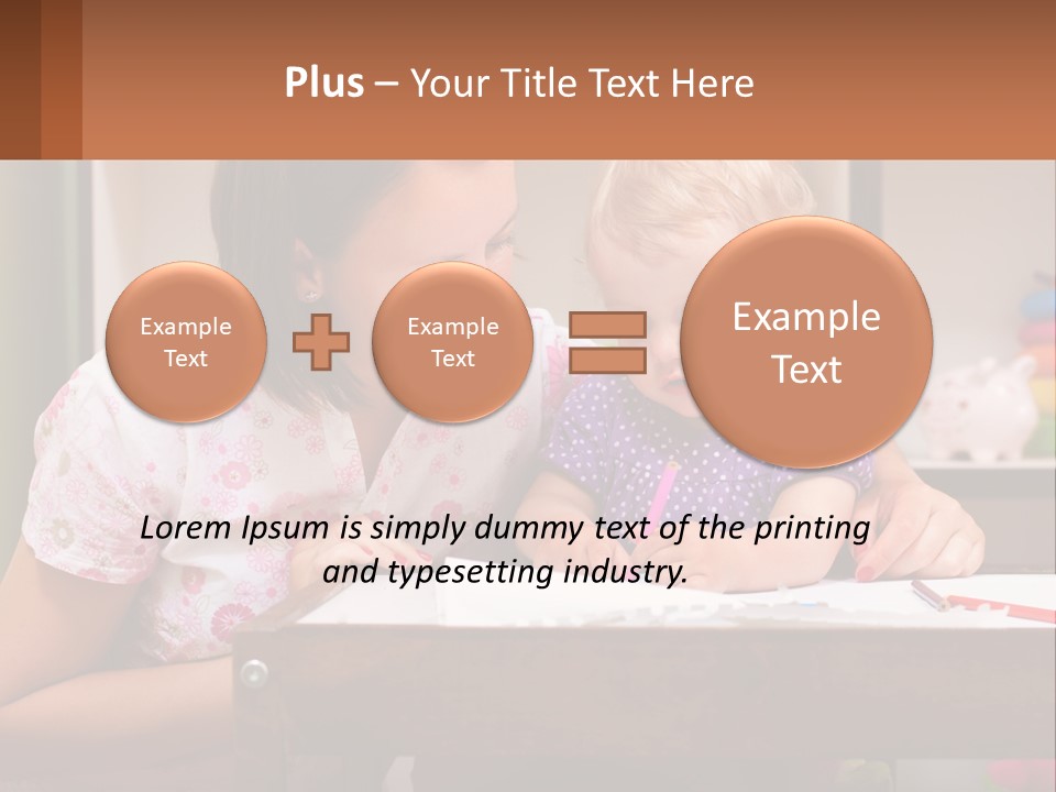 A Woman And A Child Are Sitting At A Table PowerPoint Template