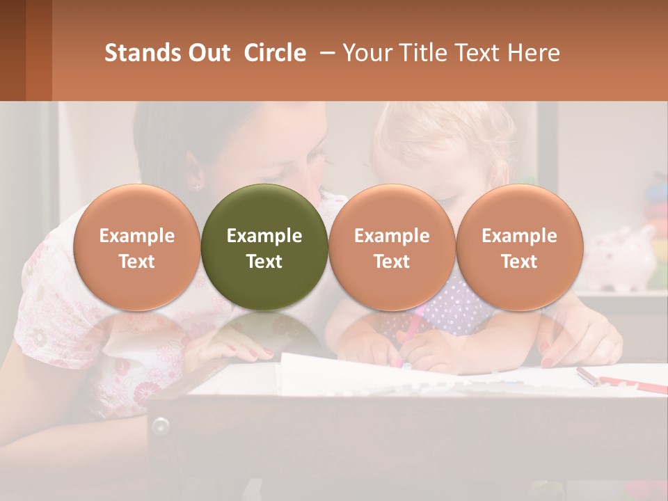 A Woman And A Child Are Sitting At A Table PowerPoint Template