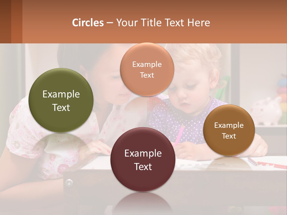 A Woman And A Child Are Sitting At A Table PowerPoint Template