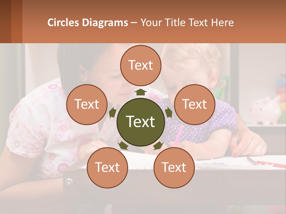 A Woman And A Child Are Sitting At A Table PowerPoint Template