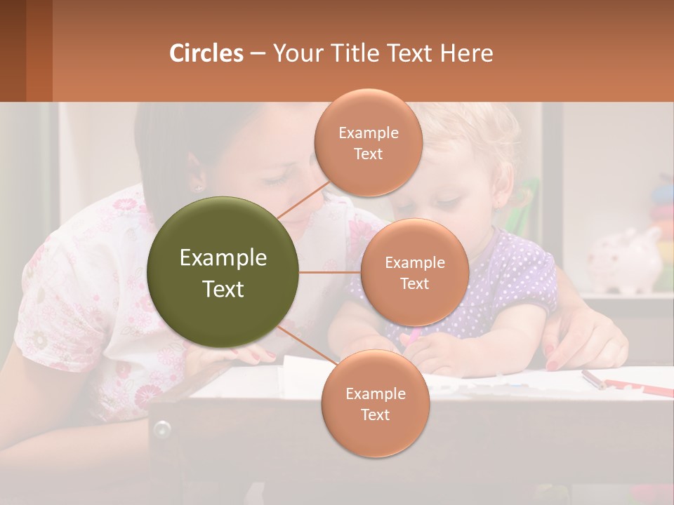 A Woman And A Child Are Sitting At A Table PowerPoint Template