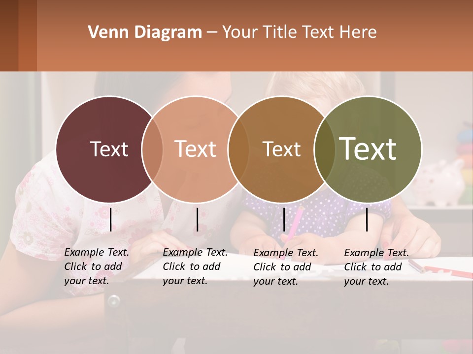 A Woman And A Child Are Sitting At A Table PowerPoint Template