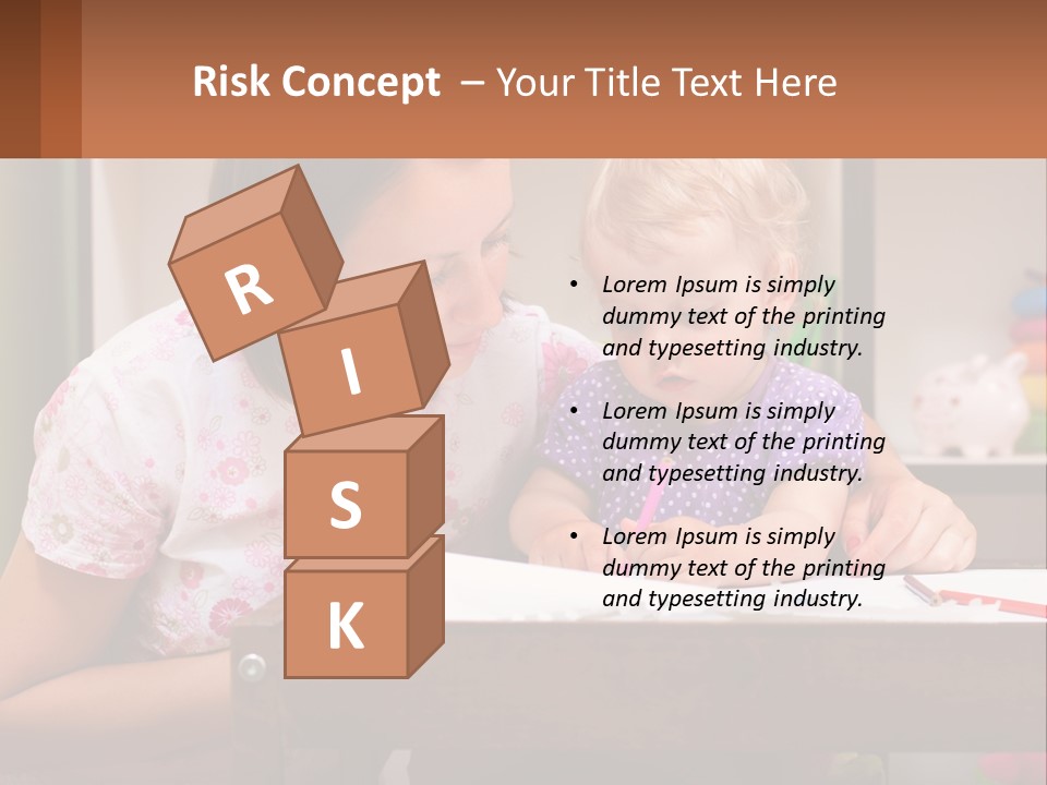 A Woman And A Child Are Sitting At A Table PowerPoint Template