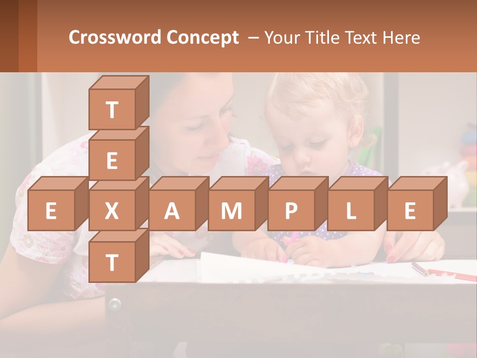 A Woman And A Child Are Sitting At A Table PowerPoint Template