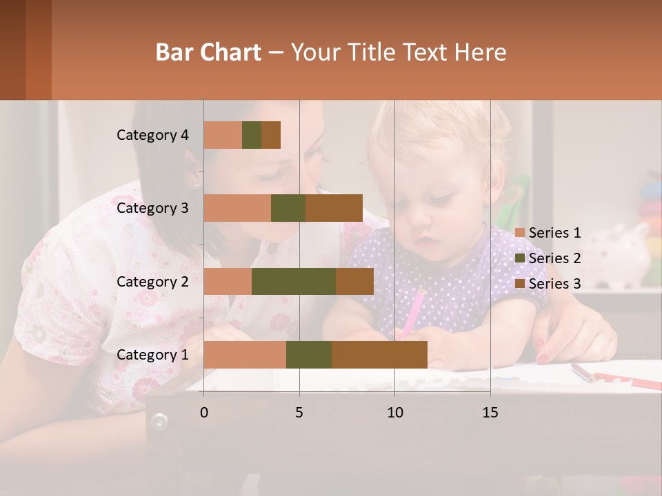 A Woman And A Child Are Sitting At A Table PowerPoint Template