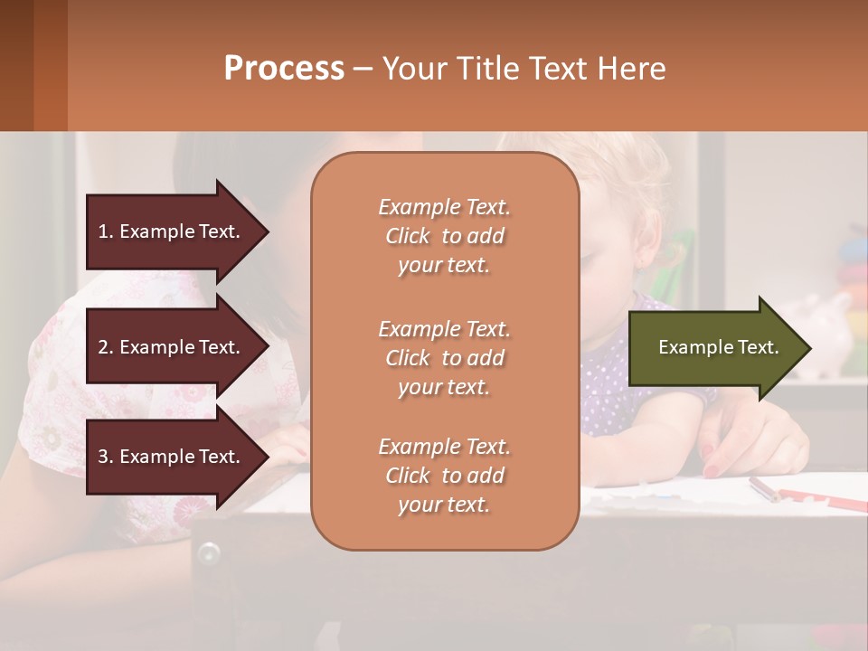 A Woman And A Child Are Sitting At A Table PowerPoint Template