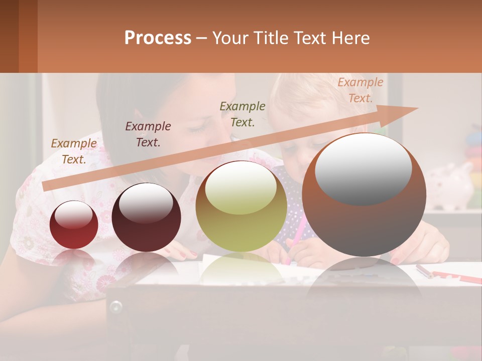 A Woman And A Child Are Sitting At A Table PowerPoint Template