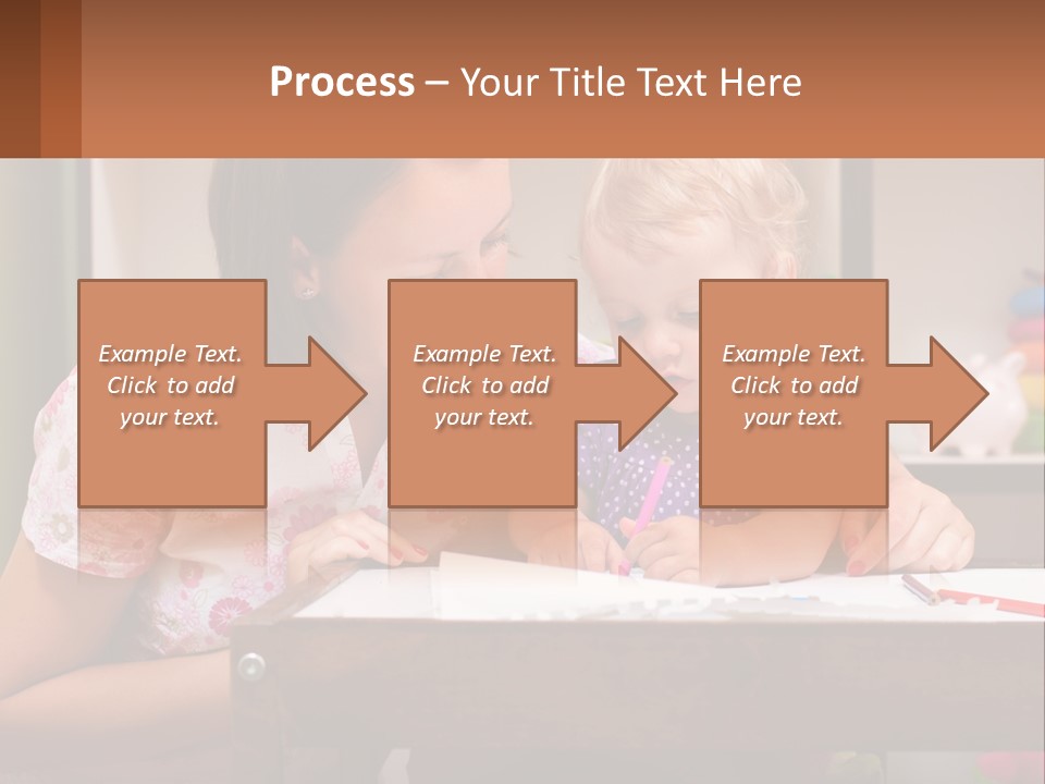 A Woman And A Child Are Sitting At A Table PowerPoint Template