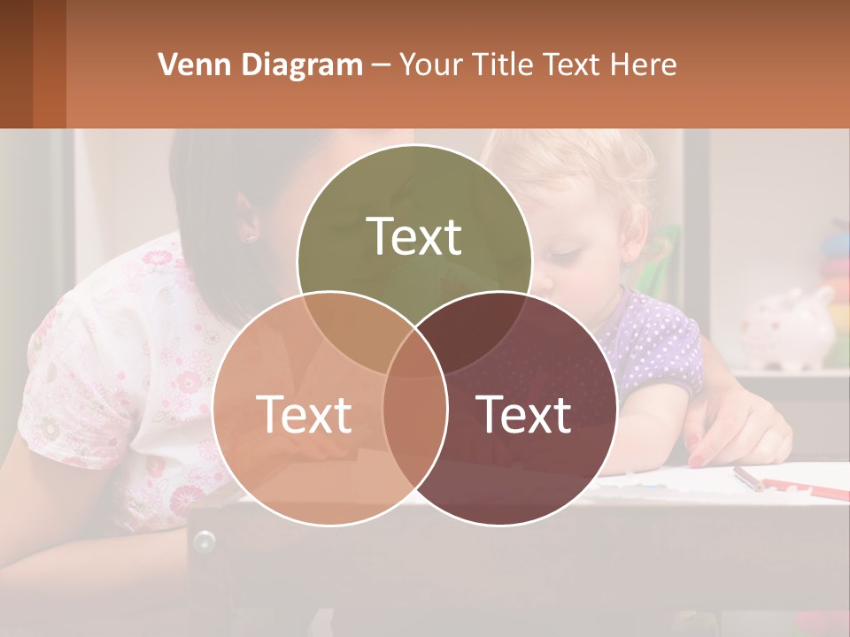 A Woman And A Child Are Sitting At A Table PowerPoint Template