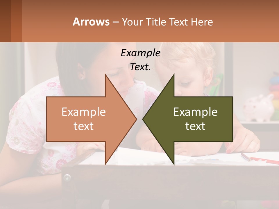 A Woman And A Child Are Sitting At A Table PowerPoint Template