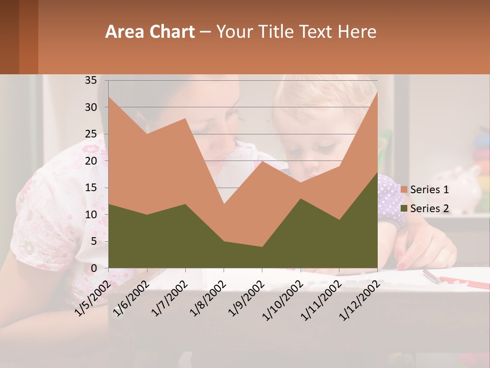 A Woman And A Child Are Sitting At A Table PowerPoint Template