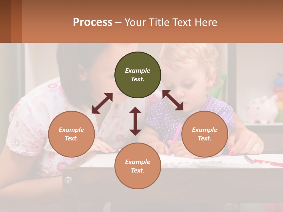 A Woman And A Child Are Sitting At A Table PowerPoint Template