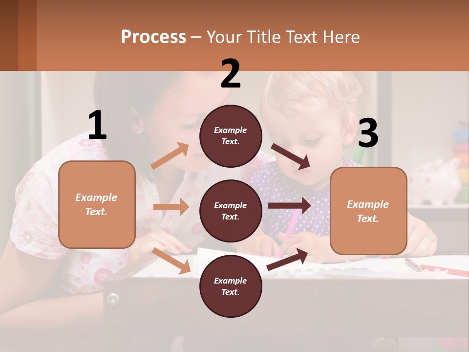 A Woman And A Child Are Sitting At A Table PowerPoint Template