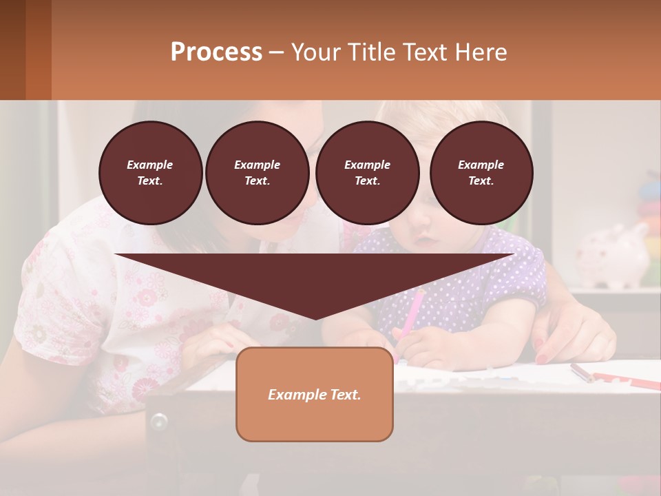 A Woman And A Child Are Sitting At A Table PowerPoint Template