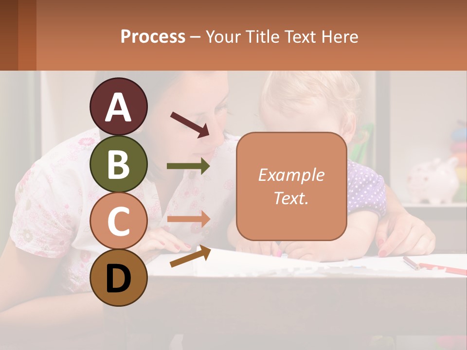A Woman And A Child Are Sitting At A Table PowerPoint Template