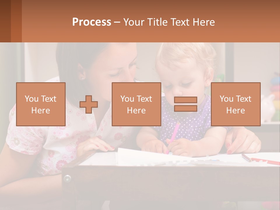 A Woman And A Child Are Sitting At A Table PowerPoint Template