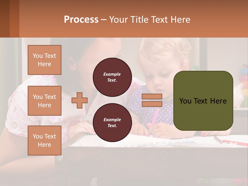 A Woman And A Child Are Sitting At A Table PowerPoint Template