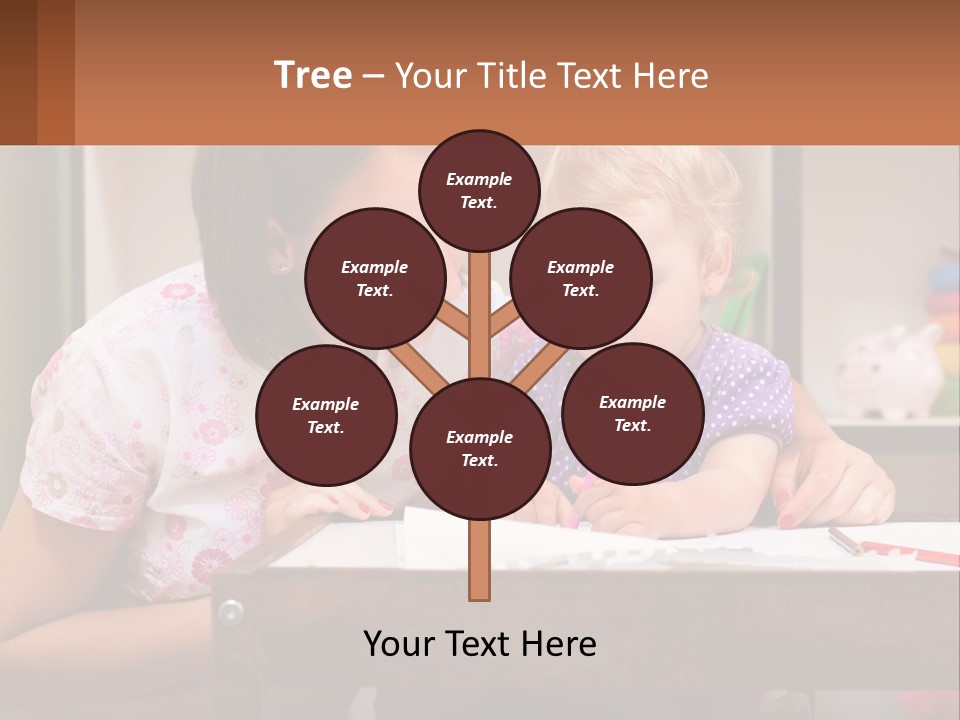 A Woman And A Child Are Sitting At A Table PowerPoint Template