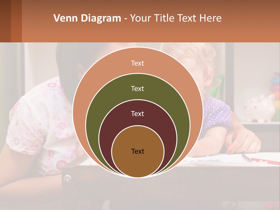 A Woman And A Child Are Sitting At A Table PowerPoint Template